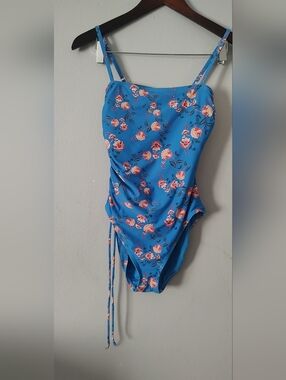 LOFT Blue Floral One-Piece Swimsuit